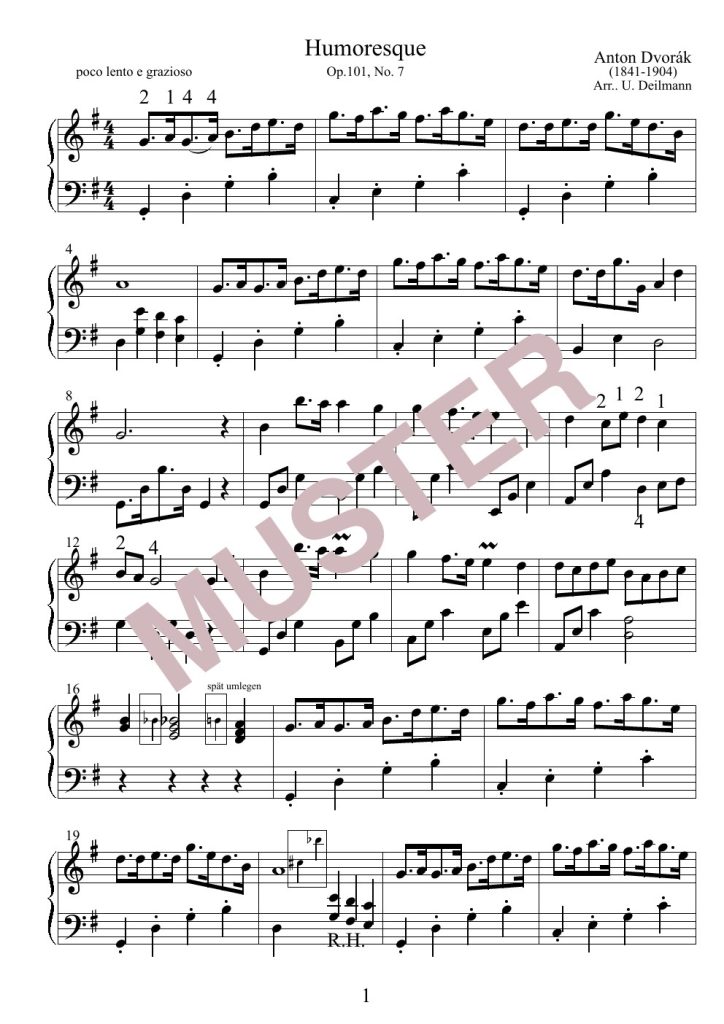 Musterseite 3 von Dvořák: Humoreske – Hakenharfe