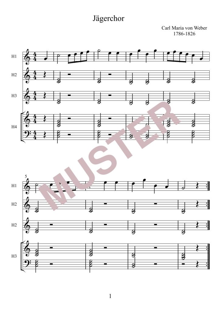 Musterseite 3 von Jägerchor von Weber in C