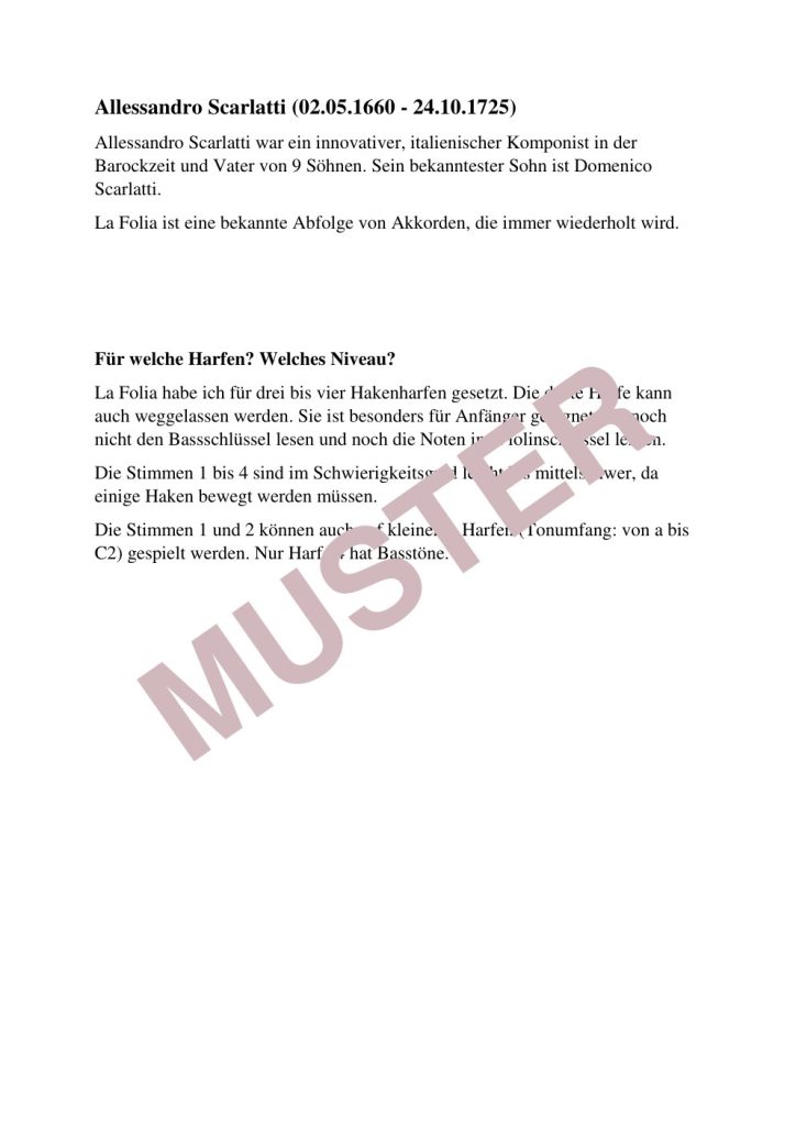 Musterseite 2 von Scarlatti: Folia – Partitur