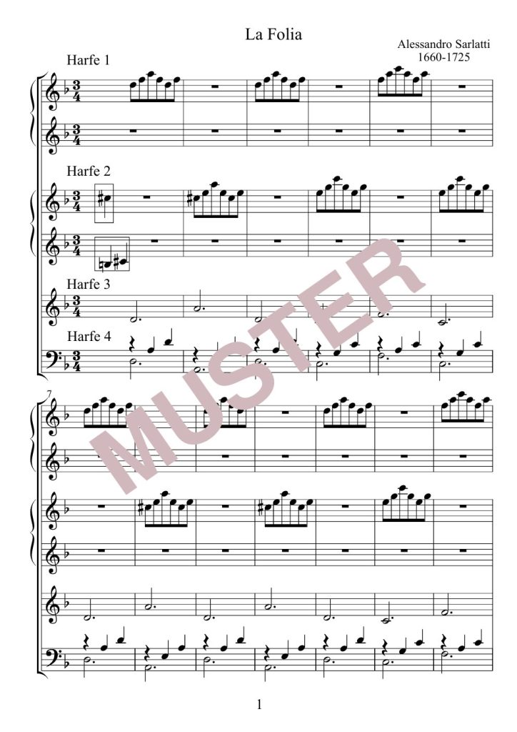 Musterseite 3 von Scarlatti: Folia – Partitur