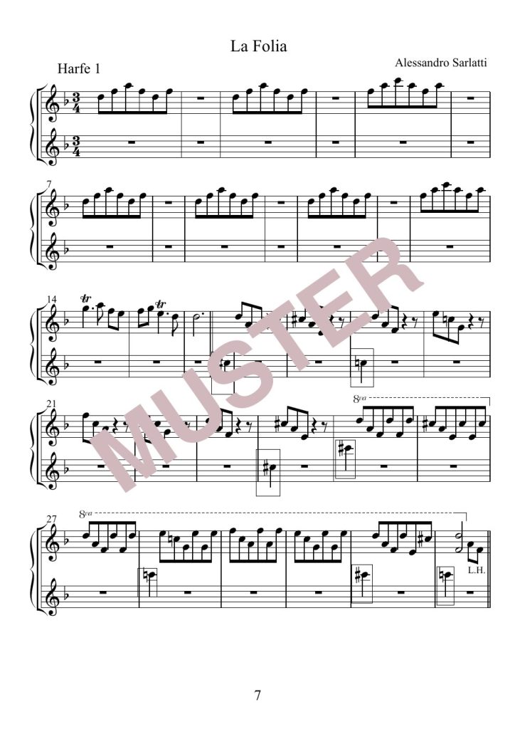 Musterseite 5 von Scarlatti: Folia – Partitur