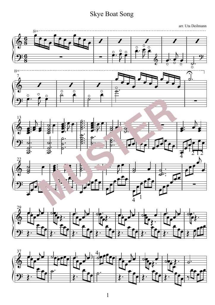 Musterseite 2 von Sky Boat Song in C – Hakenharfe